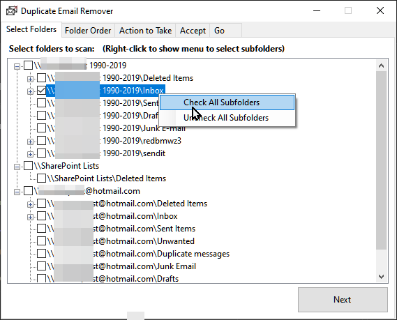 Select Folders Dialog