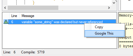 Error search